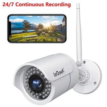 ieGeek 1080P Външна Камера за Сигурност 2-Мегапикселова IP камера за Наблюдение с Wi-Fi 25 м за Нощно Виждане 7/24 Запис