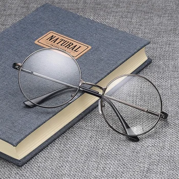 Ретро Кръгла Метална Дограма за Очила за късогледство с висока разделителна способност Недалновидни Очила с диоптриями -1,0 -1,5 -2,0 -2,5 -3,0 -3,5 -4,0
